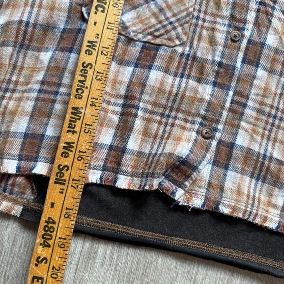 Altar'd State Womens Crop Button Up Flannel NWT Nashville Tennessee Plaid Brown - Picture 8 of 9